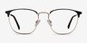Codex Black Gold MetalEyeglass Frames from EyeBuyDirect, Front View