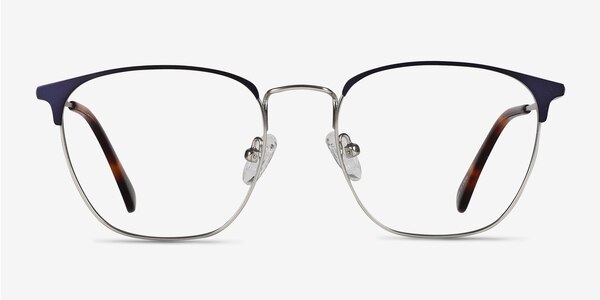 Codex Blue Silver Metal Eyeglass Frames