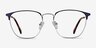 Codex Blue Silver MetalEyeglass Frames from EyeBuyDirect, Front View