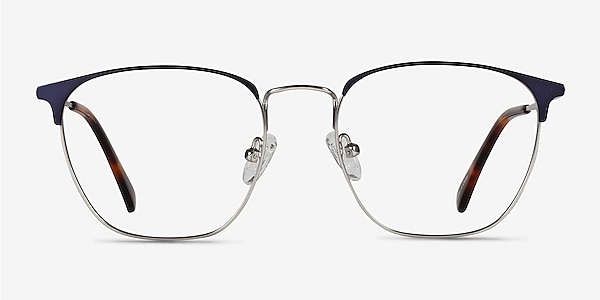 Codex Blue Silver Metal Eyeglass Frames