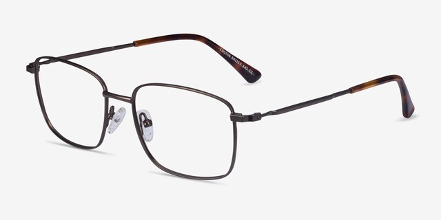 Costin Dark Gunmetal MetalEyeglass Frames from EyeBuyDirect, Angle View