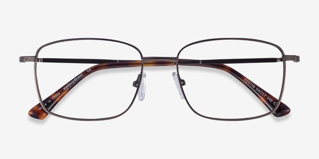 Costin Dark Gunmetal MetalEyeglass Frames from EyeBuyDirect, Closed View
