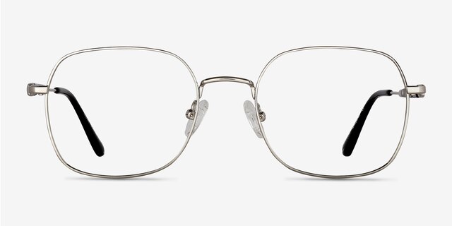 Index Silver Black MetalEyeglass Frames from EyeBuyDirect, Front View