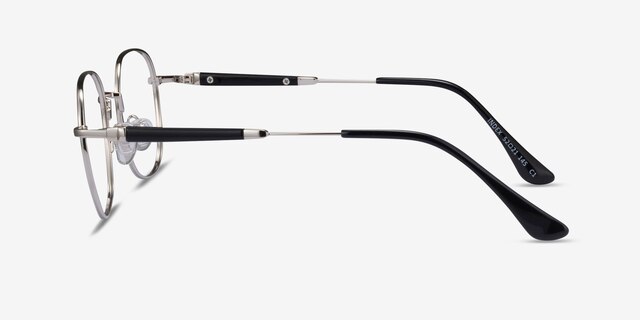 Index Silver Black MetalEyeglass Frames from EyeBuyDirect, Side View