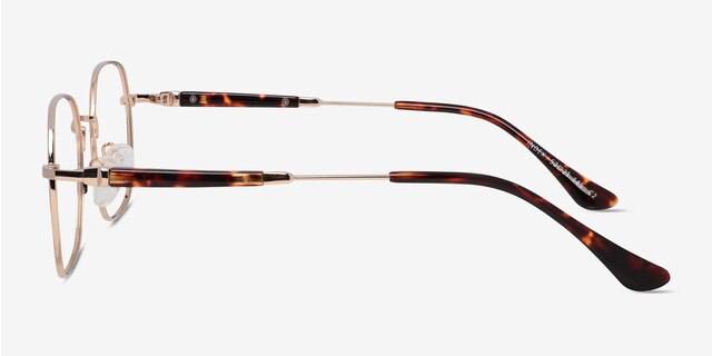Index Gold Tortoise MetalEyeglass Frames from EyeBuyDirect, Side View