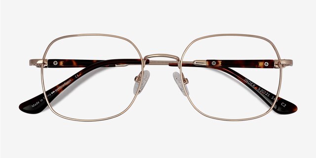 Index Gold Tortoise MetalEyeglass Frames from EyeBuyDirect, Closed View