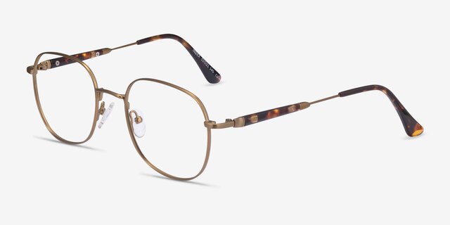 Index Bronze Tortoise MétalMontures de lunettes de vue d'EyeBuyDirect, Vue d'Angle
