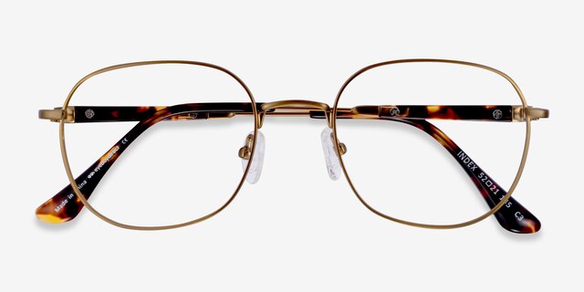 Index Bronze Tortoise MétalMontures de lunettes de vue d'EyeBuyDirect, Vue Rapprochée