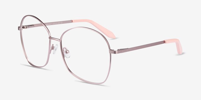 Bridget Pink MetalEyeglass Frames from EyeBuyDirect, Angle View