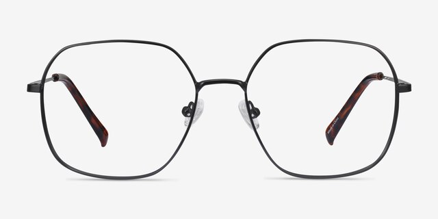 Reality Black MetalEyeglass Frames from EyeBuyDirect, Front View