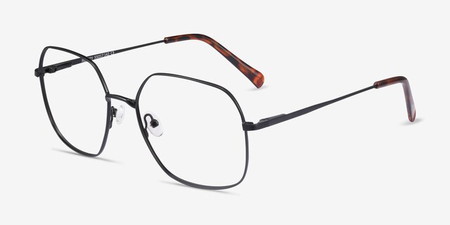Reality Black MetalEyeglass Frames from EyeBuyDirect, Angle View