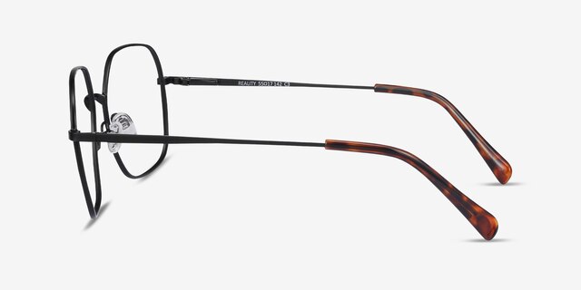 Reality Black MetalEyeglass Frames from EyeBuyDirect, Side View