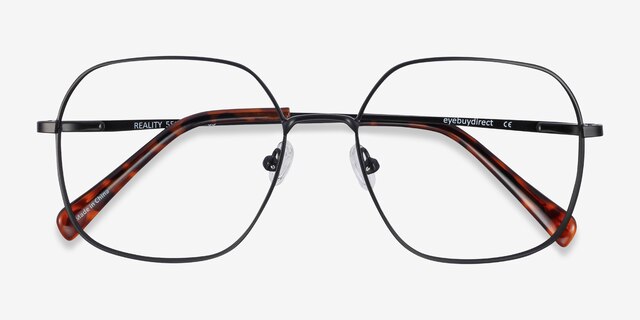Reality Black MetalEyeglass Frames from EyeBuyDirect, Closed View