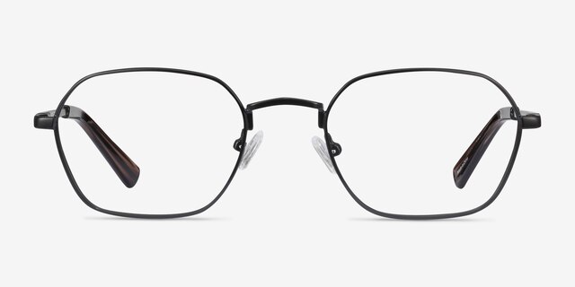 Space Matte Black MetalEyeglass Frames from EyeBuyDirect, Front View