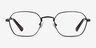 Space Matte Black MetalEyeglass Frames from EyeBuyDirect, Front View