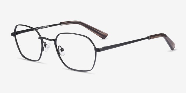 Space Matte Black MetalEyeglass Frames from EyeBuyDirect, Angle View