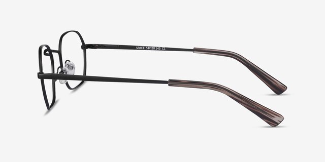 Space Matte Black MetalEyeglass Frames from EyeBuyDirect, Side View