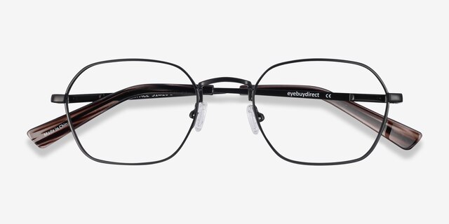 Space Matte Black MetalEyeglass Frames from EyeBuyDirect, Closed View