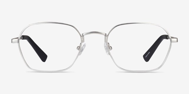 Space Matte Gunmetal MetalEyeglass Frames from EyeBuyDirect, Front View