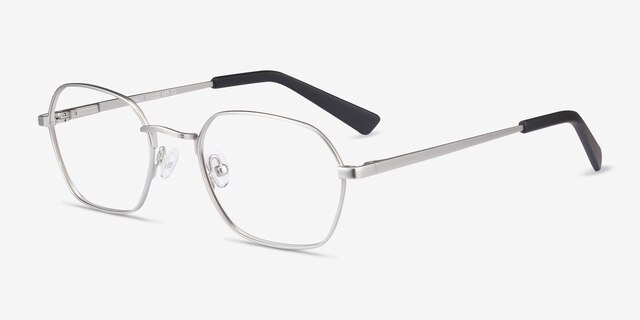Space Matte Gunmetal MetalEyeglass Frames from EyeBuyDirect, Angle View