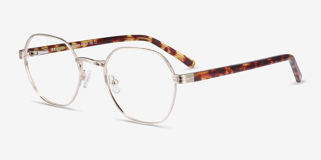 Fantasy Gold Acetate-metalEyeglass Frames from EyeBuyDirect, Angle View