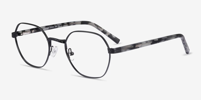 Fantasy Black Acetate-metalEyeglass Frames from EyeBuyDirect, Angle View