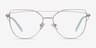 Surprise Matte Silver MetalEyeglass Frames from EyeBuyDirect, Front View