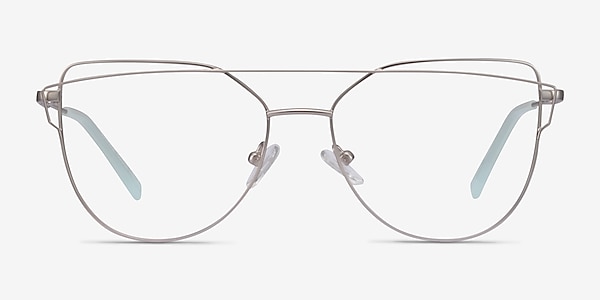 Surprise Matte Silver Metal Eyeglass Frames