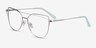 Surprise Matte Silver MetalEyeglass Frames from EyeBuyDirect, Angle View