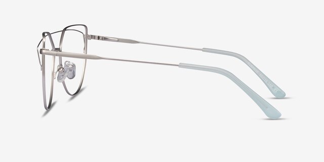 Surprise Matte Silver MetalEyeglass Frames from EyeBuyDirect, Side View