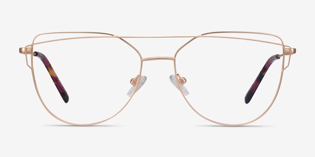 Surprise Matte Gold MétalMontures de lunettes de vue d'EyeBuyDirect, Vue de Face