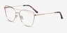 Surprise Matte Gold MétalMontures de lunettes de vue d'EyeBuyDirect, Vue d'Angle