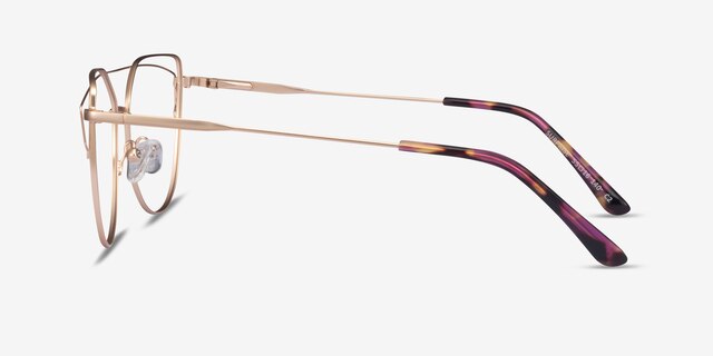 Surprise Matte Gold MétalMontures de lunettes de vue d'EyeBuyDirect, Vue de Côté