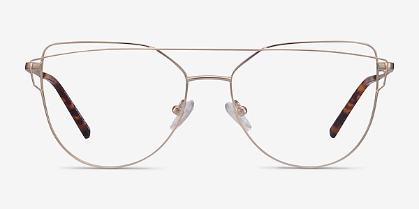 Surprise Matte Light Gold Metal Eyeglass Frames