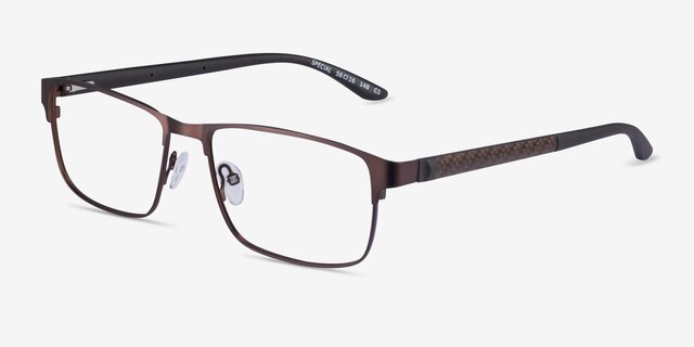 Special Brown Carbon-fiberEyeglass Frames from EyeBuyDirect, Angle View