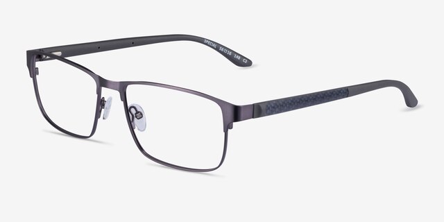 Special Gunmetal Carbon-fiberEyeglass Frames from EyeBuyDirect, Angle View