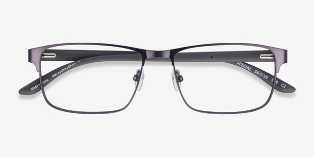 Special Gunmetal Carbon-fiberEyeglass Frames from EyeBuyDirect, Closed View