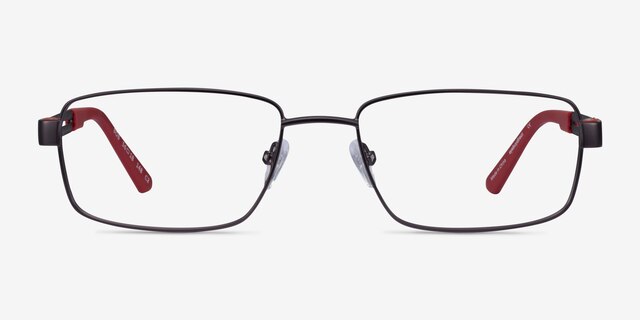 Bob Gunmetal Red Carbon-fiberEyeglass Frames from EyeBuyDirect, Front View
