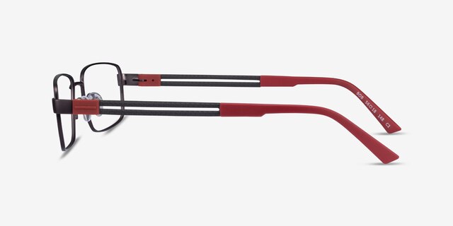 Bob Gunmetal Red Carbon-fiberEyeglass Frames from EyeBuyDirect, Side View