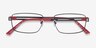 Bob Gunmetal Red Carbon-fiberEyeglass Frames from EyeBuyDirect, Closed View
