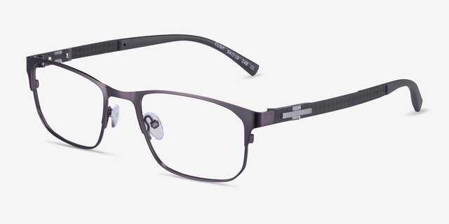 Clint Gunmetal Carbon-fiberEyeglass Frames from EyeBuyDirect, Angle View