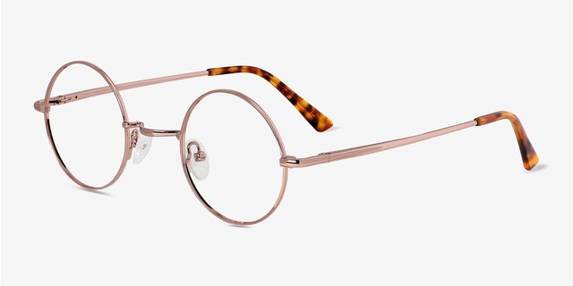Abazam Or rose MétalMontures de lunettes de vue d'EyeBuyDirect, Vue d'Angle