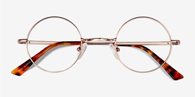 Abazam Or rose MétalMontures de lunettes de vue d'EyeBuyDirect, Vue Rapprochée