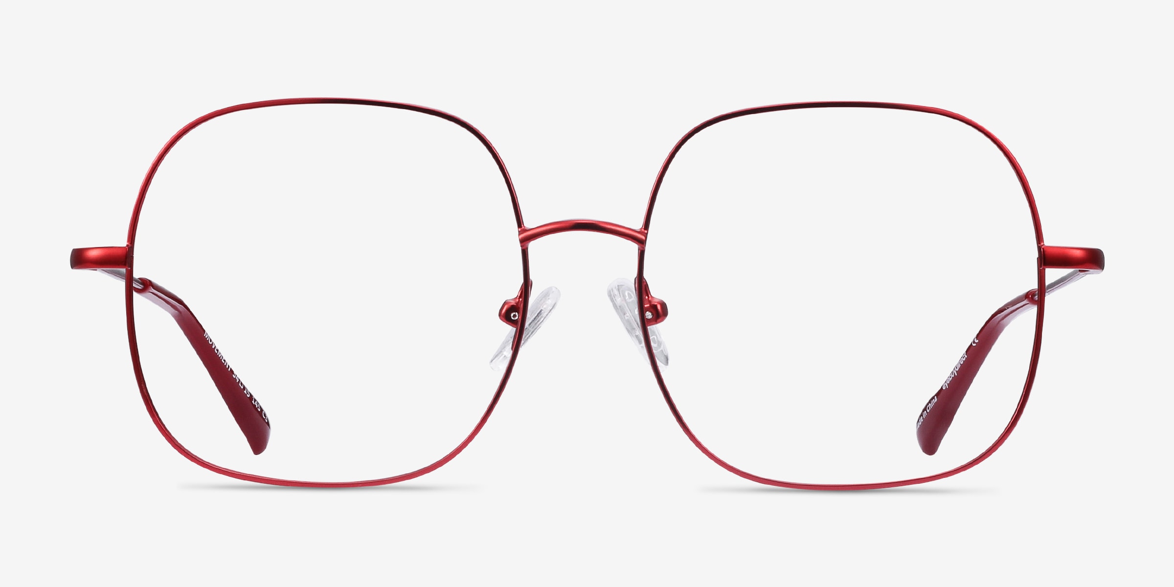 red metal eyeglass frames