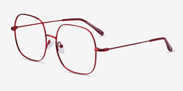 Movement Red MetalEyeglass Frames from EyeBuyDirect, Angle View