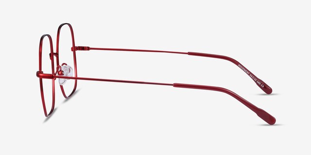 Movement Red MetalEyeglass Frames from EyeBuyDirect, Side View