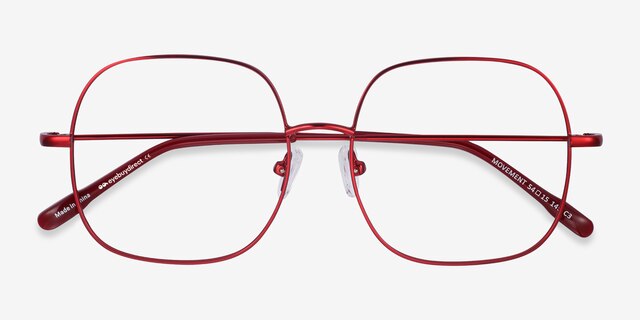 Movement Red MetalEyeglass Frames from EyeBuyDirect, Closed View