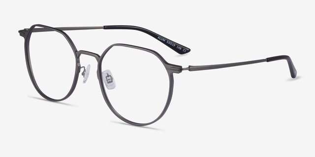 Alum Gunmetal Aluminium-alloyEyeglass Frames from EyeBuyDirect, Angle View