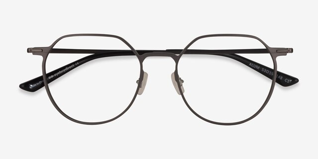 Alum Gunmetal Aluminium-alloyEyeglass Frames from EyeBuyDirect, Closed View