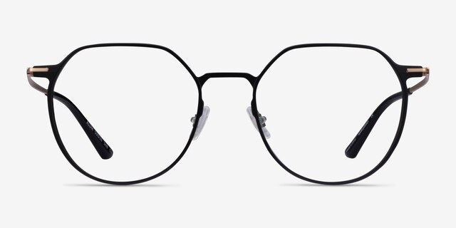 Alum Black & Gold Aluminium-alloyMontures de lunettes de vue d'EyeBuyDirect, Vue de Face